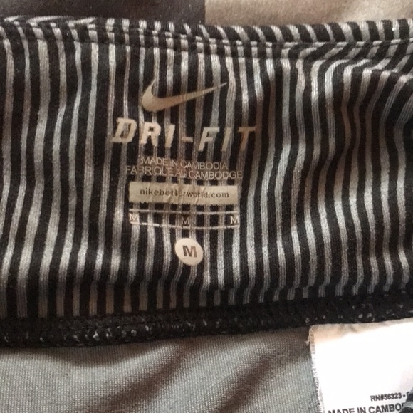 Women’s NIKE Dri-Fit Black Gray FINGERPRINT Design Leggings Sz M - Picture 6 of 11